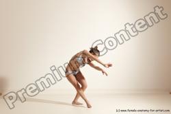 Swimsuit Gymnastic poses Woman White Moving poses Slim long brown Dynamic poses Academic